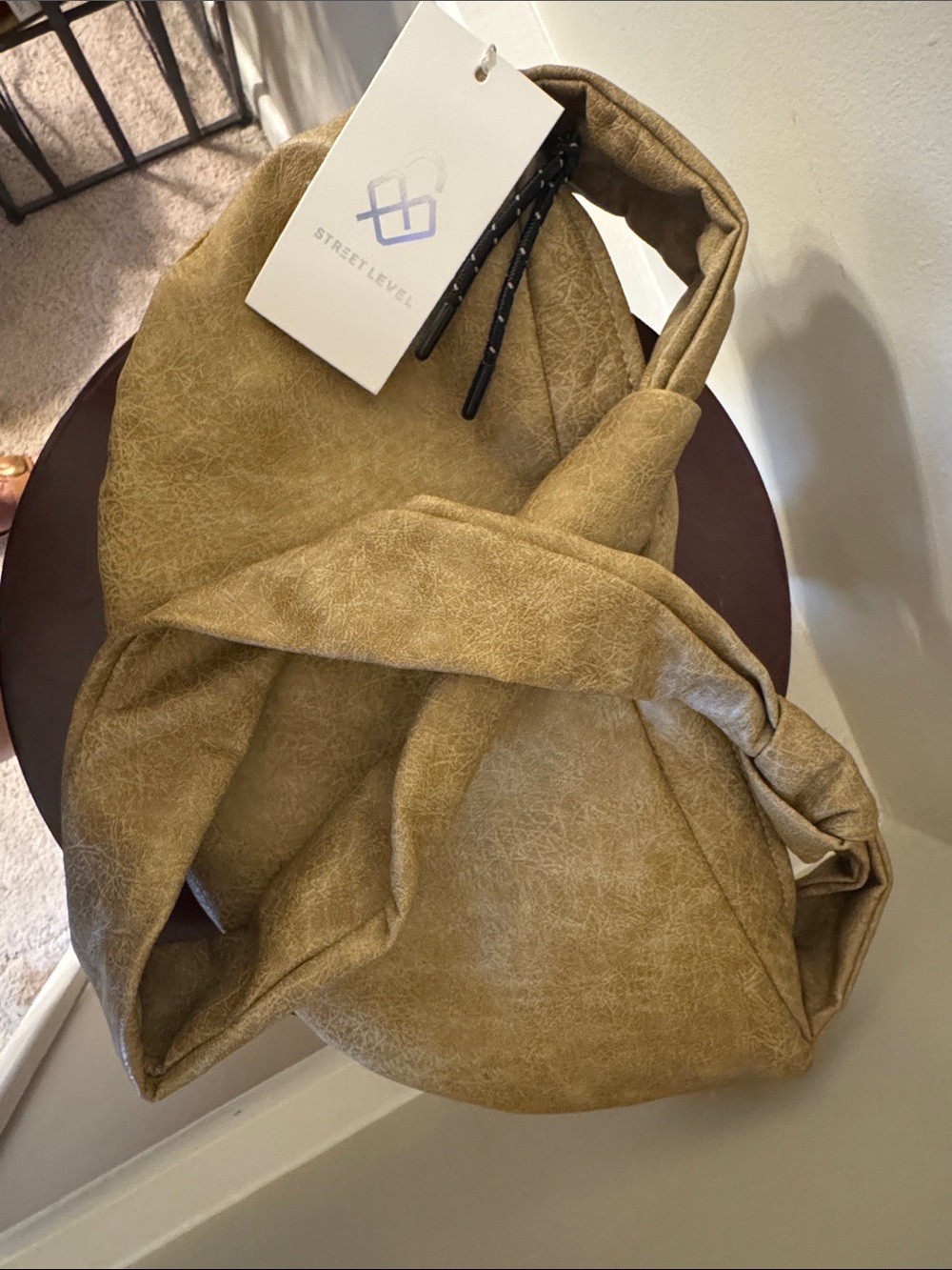 Brand New Street Level Mustard-Tan Slouch Hobo Bag